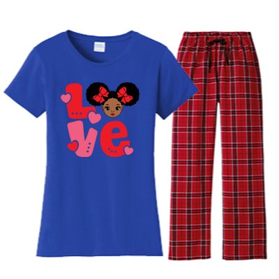 Black Love African American Valentines Day Gift Women's Flannel Pajama Set