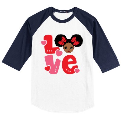 Black Love African American Valentines Day Gift Baseball Sleeve Shirt