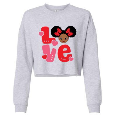 Black Love African American Valentines Day Gift Cropped Pullover Crew