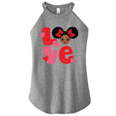 Black Love African American Valentines Day Gift Women’s Perfect Tri Rocker Tank