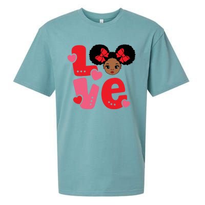 Black Love African American Valentines Day Gift Sueded Cloud Jersey T-Shirt