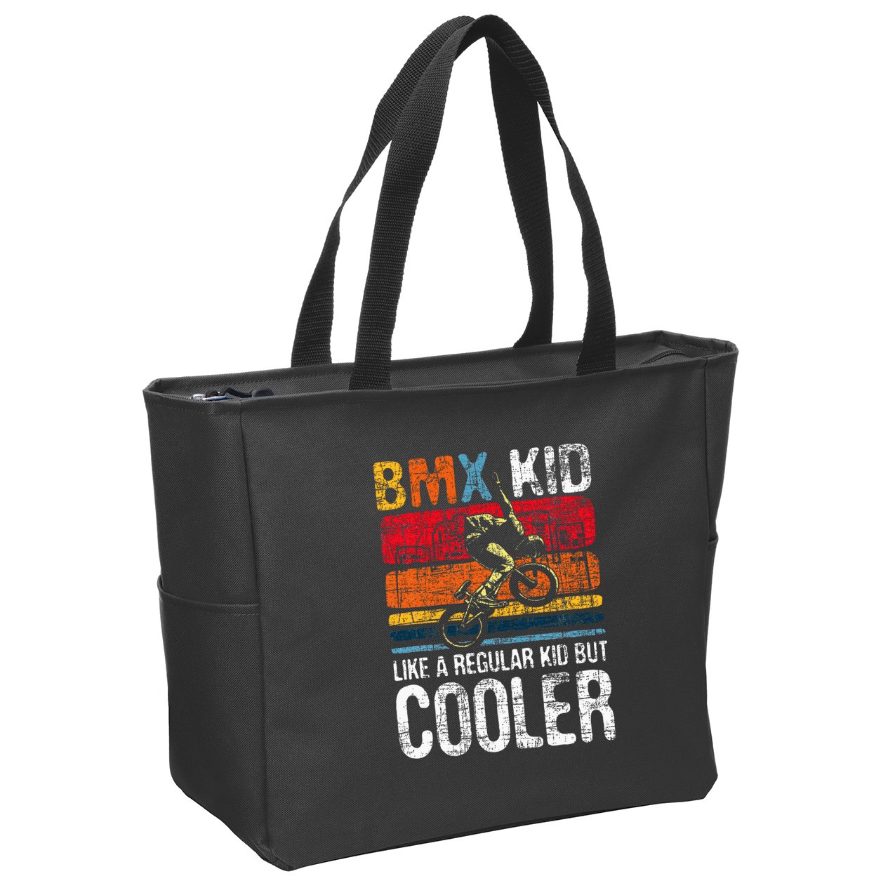 Bmx Like A Regular Cyclist Bicycle Bike Rider Zip Tote Bag