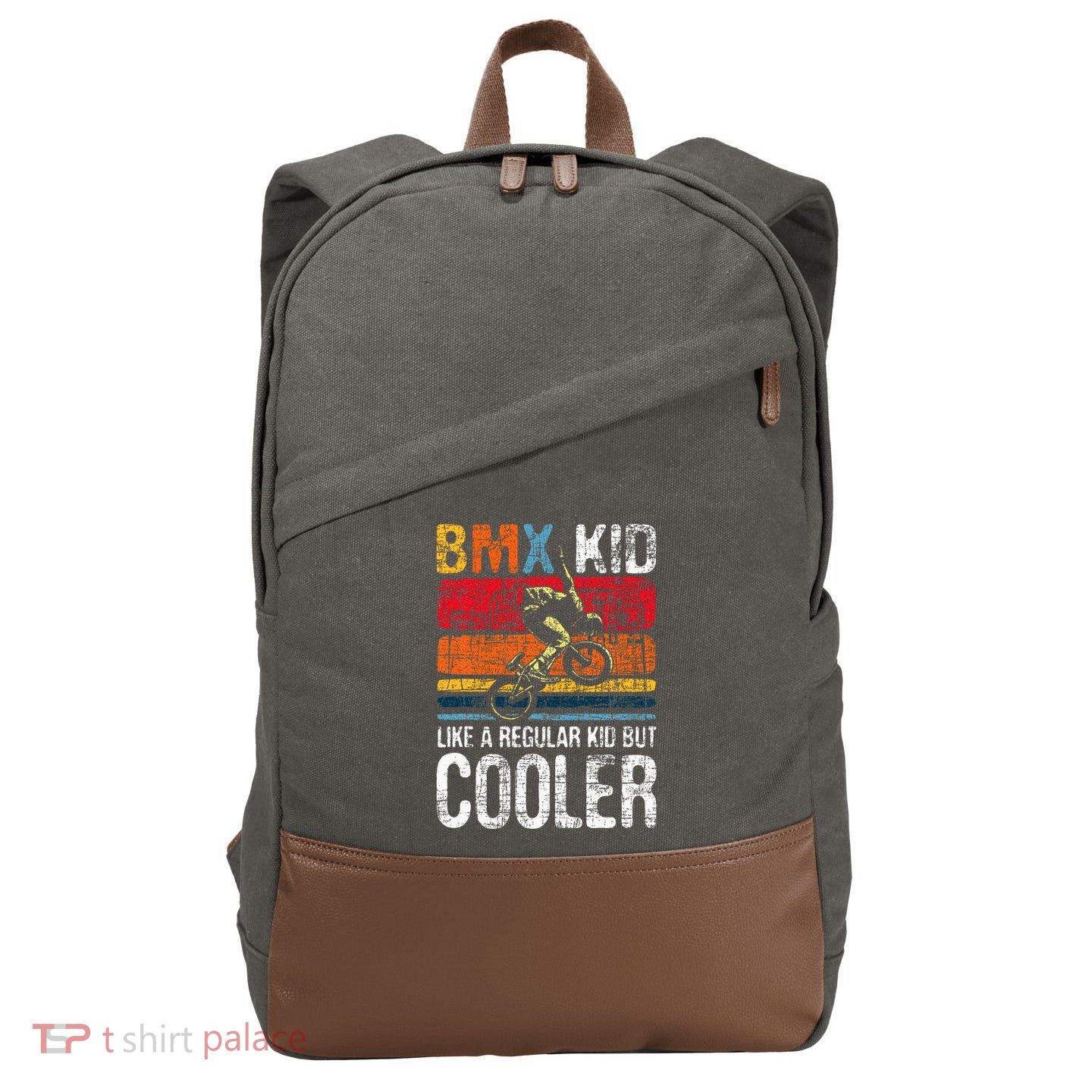 Bmx Like A Regular Cyclist Bicycle Bike Rider Cotton Canvas Backpack