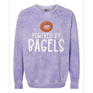 Bagel Lover Art Powered By Bagels Gift Colorblast Crewneck Sweatshirt