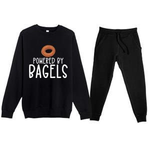 Bagel Lover Art Powered By Bagels Gift Premium Crewneck Sweatsuit Set