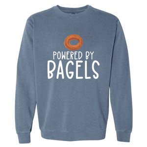 Bagel Lover Art Powered By Bagels Gift Garment-Dyed Sweatshirt