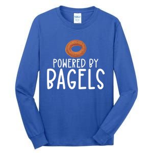 Bagel Lover Art Powered By Bagels Gift Tall Long Sleeve T-Shirt