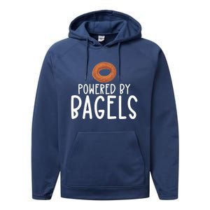 Bagel Lover Art Powered By Bagels Gift Performance Fleece Hoodie