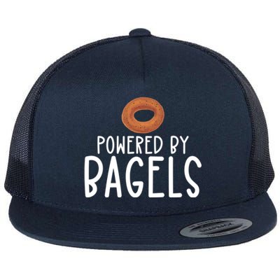 Bagel Lover Art Powered By Bagels Gift Flat Bill Trucker Hat