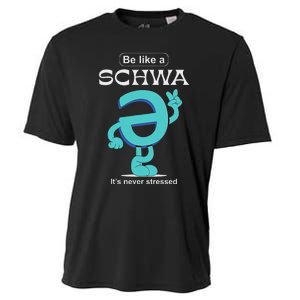 Be Like A Schwa Never Stressed Science Of Reading Teacher Cooling Performance Crew T-Shirt