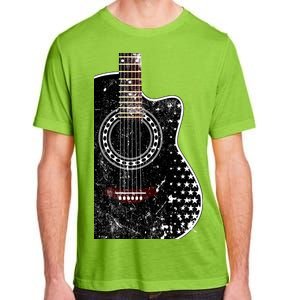 Black Acoustic Guitar Grunge Adult ChromaSoft Performance T-Shirt