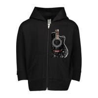 Black Acoustic Guitar Grunge Toddler Zip Fleece Hoodie