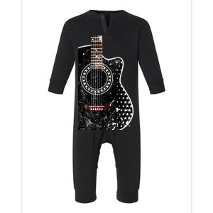 Black Acoustic Guitar Grunge Infant Fleece One Piece