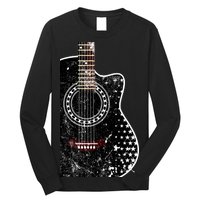 Black Acoustic Guitar Grunge Long Sleeve Shirt