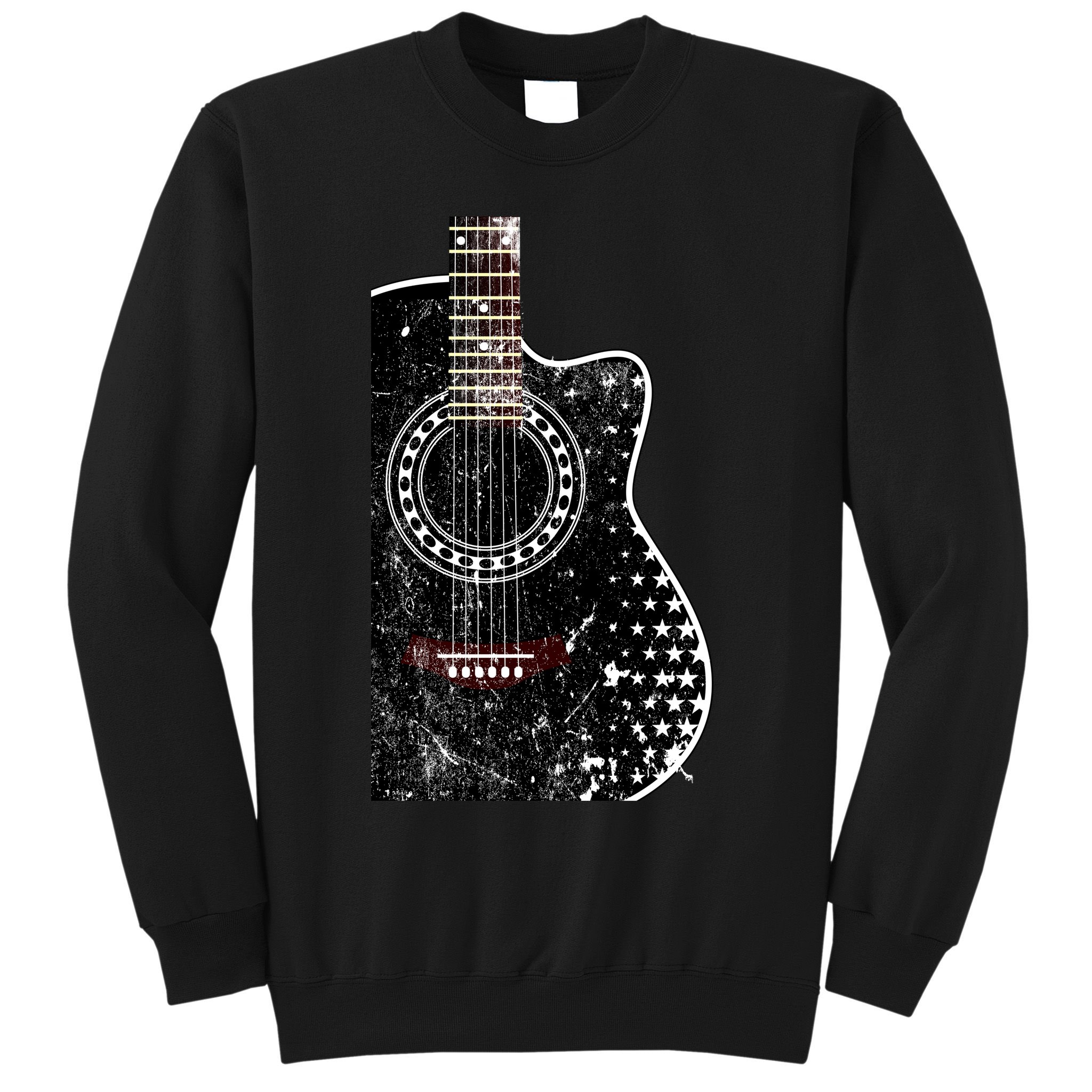 Black Acoustic Guitar Grunge Sweatshirt