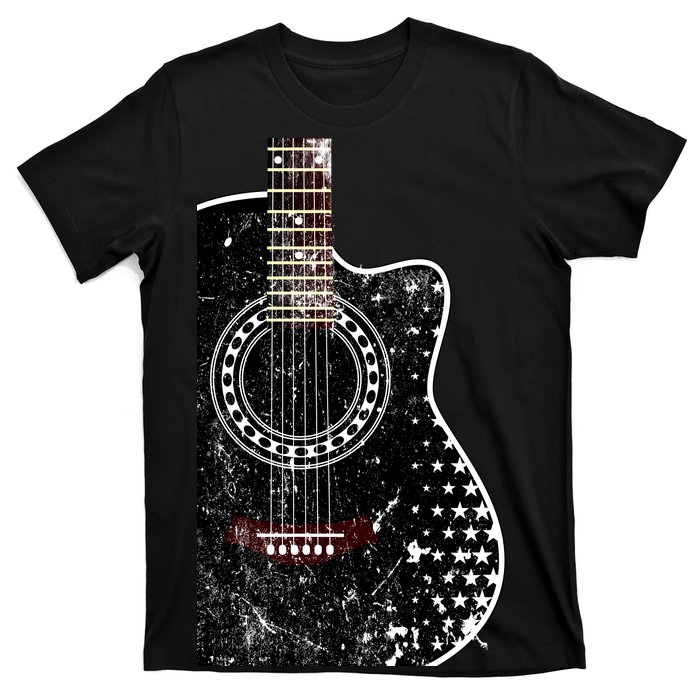 Black Acoustic Guitar Grunge T-Shirt