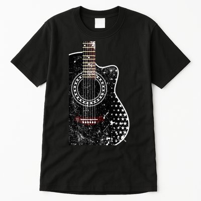Black Acoustic Guitar Grunge Tall T-Shirt