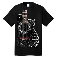 Black Acoustic Guitar Grunge Tall T-Shirt