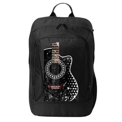 Black Acoustic Guitar Grunge City Backpack