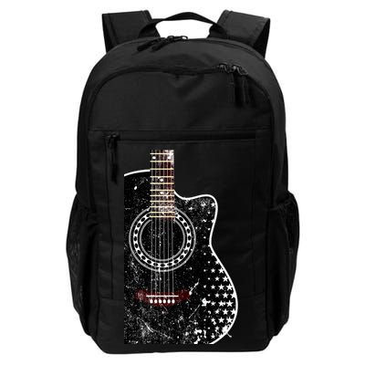 Black Acoustic Guitar Grunge Daily Commute Backpack