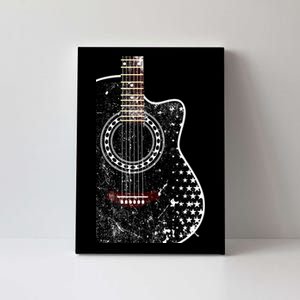 Black Acoustic Guitar Grunge Canvas