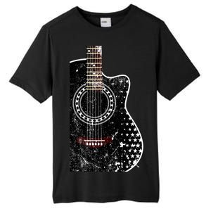 Black Acoustic Guitar Grunge Tall Fusion ChromaSoft Performance T-Shirt