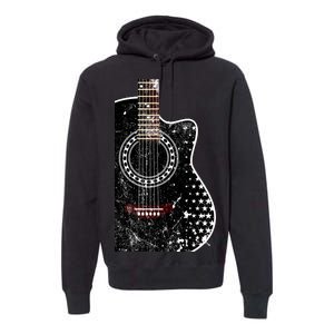 Black Acoustic Guitar Grunge Premium Hoodie