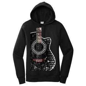 Black Acoustic Guitar Grunge Women's Pullover Hoodie