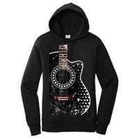 Black Acoustic Guitar Grunge Women's Pullover Hoodie