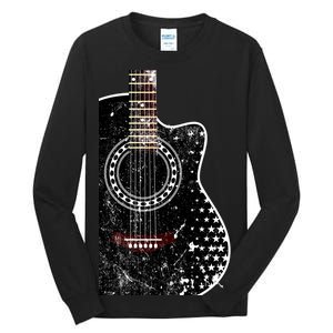 Black Acoustic Guitar Grunge Tall Long Sleeve T-Shirt