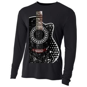 Black Acoustic Guitar Grunge Cooling Performance Long Sleeve Crew