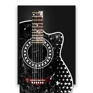 Black Acoustic Guitar Grunge Poster