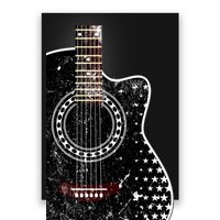 Black Acoustic Guitar Grunge Poster