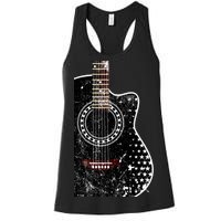 Black Acoustic Guitar Grunge Women's Racerback Tank