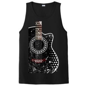 Black Acoustic Guitar Grunge PosiCharge Competitor Tank