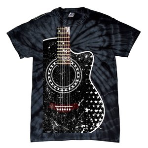 Black Acoustic Guitar Grunge Tie-Dye T-Shirt