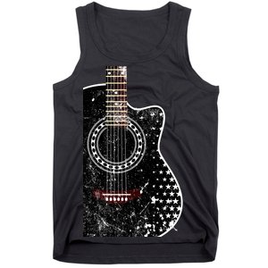 Black Acoustic Guitar Grunge Tank Top