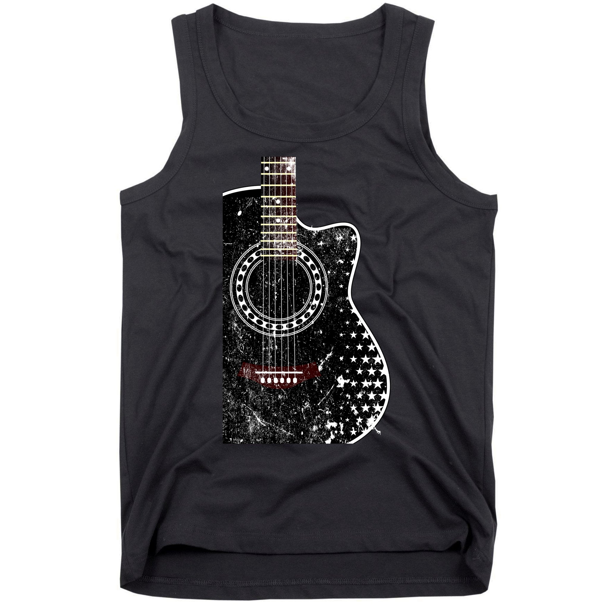 Black Acoustic Guitar Grunge Tank Top