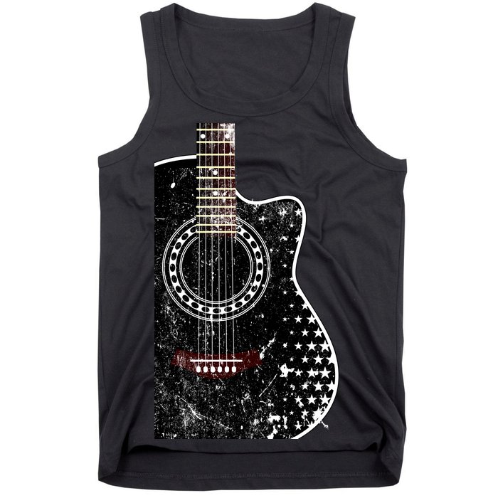 Black Acoustic Guitar Grunge Tank Top