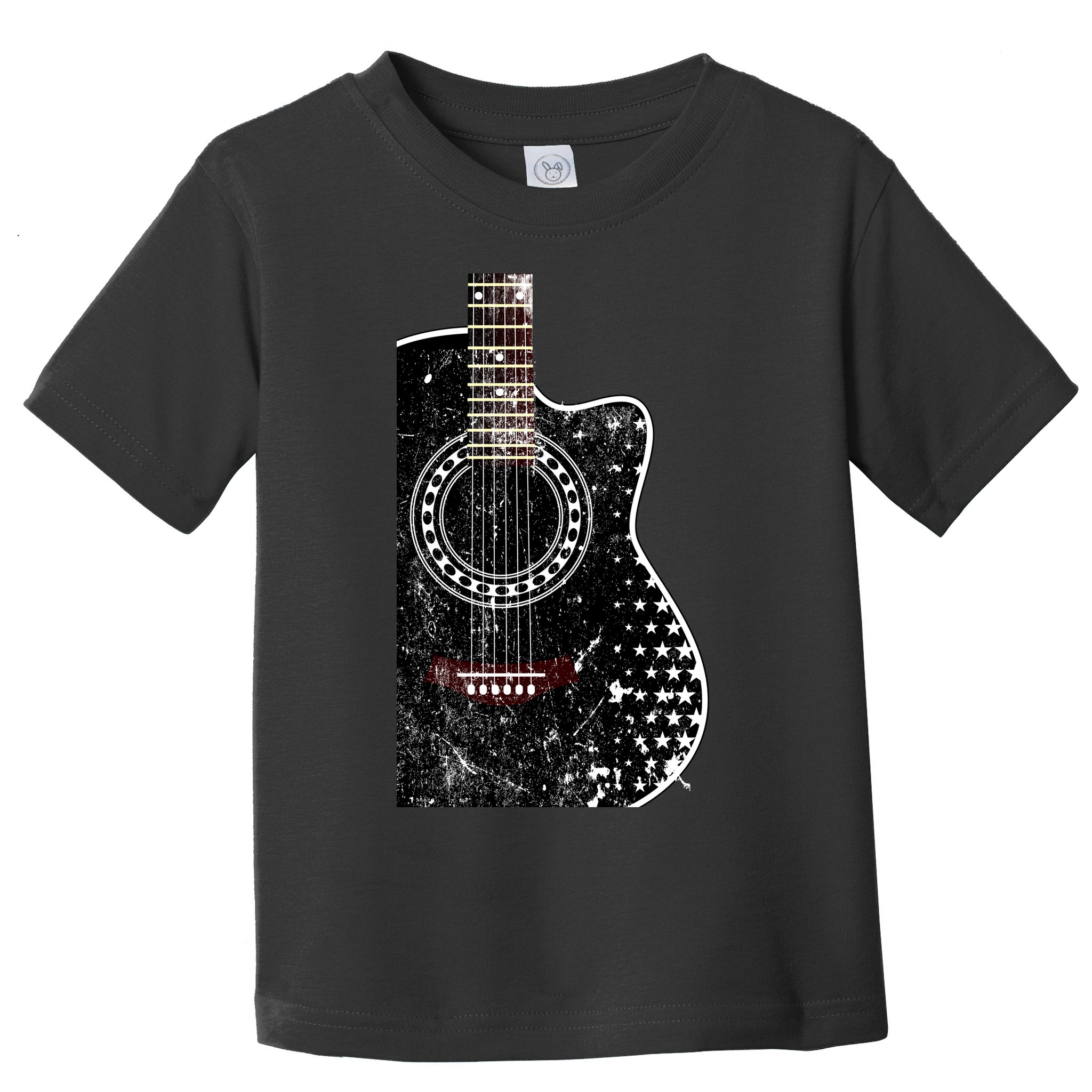 Black Acoustic Guitar Grunge Toddler T-Shirt