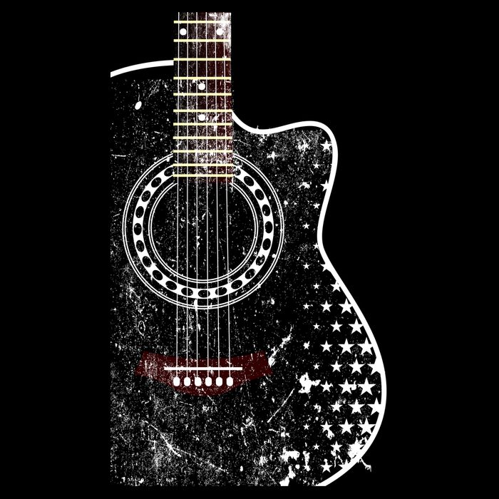 Black Acoustic Guitar Grunge Toddler T-Shirt