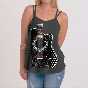 Black Acoustic Guitar Grunge Women's Strappy Tank