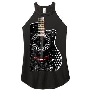 Black Acoustic Guitar Grunge Women's Perfect Tri Rocker Tank