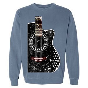 Black Acoustic Guitar Grunge Garment-Dyed Sweatshirt