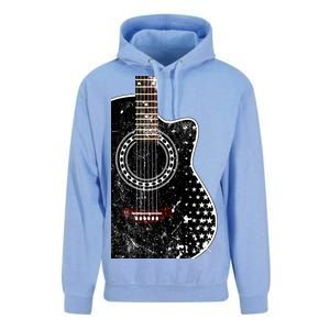 Black Acoustic Guitar Grunge Unisex Surf Hoodie