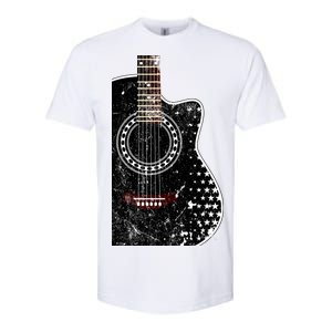 Black Acoustic Guitar Grunge Softstyle CVC T-Shirt