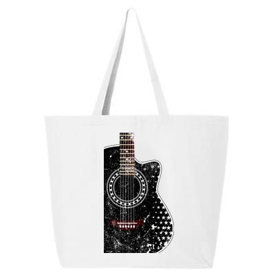 Black Acoustic Guitar Grunge 25L Jumbo Tote