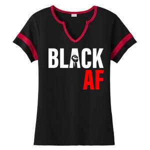 Black AF Fist Logo Ladies Halftime Notch Neck Tee