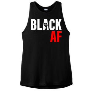 Black AF Fist Logo Ladies PosiCharge Tri-Blend Wicking Tank