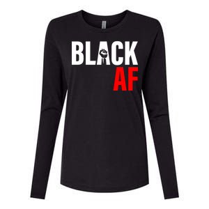 Black AF Fist Logo Womens Cotton Relaxed Long Sleeve T-Shirt